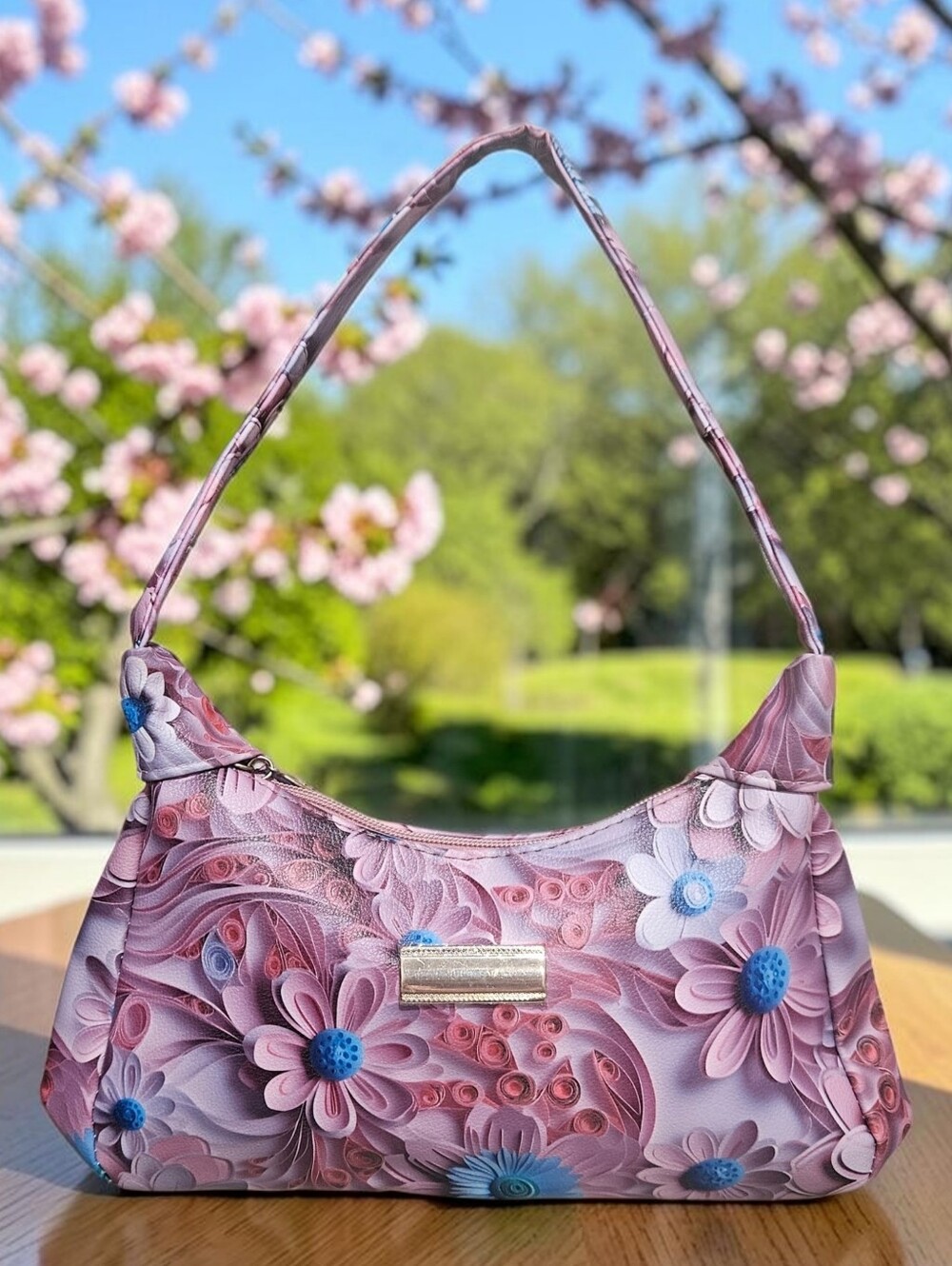 Gorgeous Floral Print  Hobo Satchel Shoulder Bag